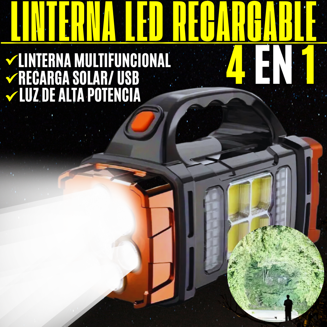 LINTERNA LED RECARGABLE 4 EN 1